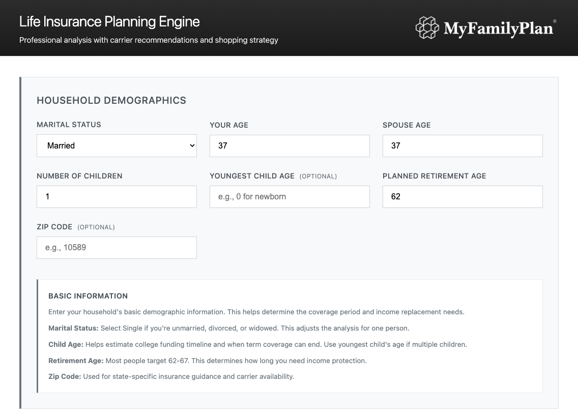 Life Insurance Planning Engine