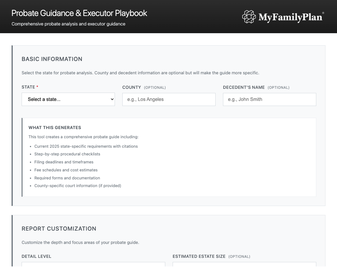 Probate Guidance & Executor Playbook